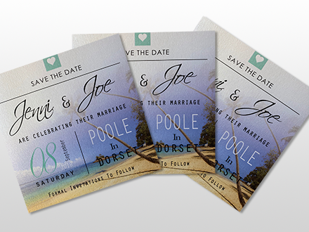 Flat Save the Date - Bespoke Beach Scene
